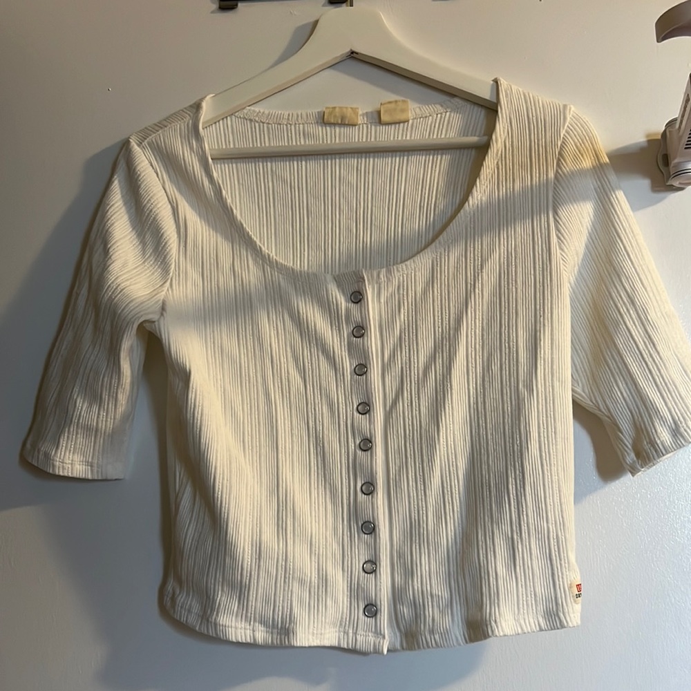 Levi’s Dry Goods pointelle button-up tshirt